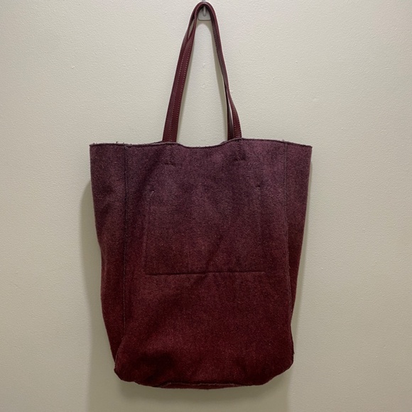 armani exchange pink/purple ombre wool blend tote - Picture 5 of 7